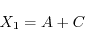 \begin{displaymath}
X_1 = A+C
\end{displaymath}
