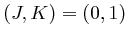 $(J, K)=(0, 1)$