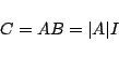 \begin{displaymath}
C=AB=\vert A\vert I
\end{displaymath}