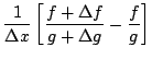 $\displaystyle %%
{
\frac{d}{dx}\left\{\frac{f(x)}{g(x)}\right\}
}$