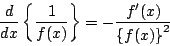 \begin{displaymath}
\frac{d}{dx}\left\{f(x)\cdot g(x)\right\}
=f'(x)\cdot g(x)+f(x)\cdot g'(x)
\end{displaymath}