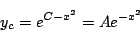 \begin{displaymath}
y_c=e^{C-x^2}=Ae^{-x^2}
\end{displaymath}