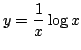 $\displaystyle y=\frac{1}{x}\log x$