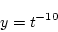 \begin{displaymath}
y=t^{-10}
\end{displaymath}