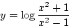 \begin{displaymath}{y=\log\frac{x^2+1}{x^2-1}}\end{displaymath}
