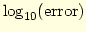 $\log_{10}(\mbox{error})$