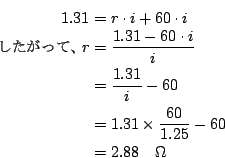 \begin{eqnarray*}
1.31 &=& r \cdot i + 60 \cdot i \\
$B$7$?$,$C$F!