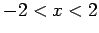 $-2 <x <2$